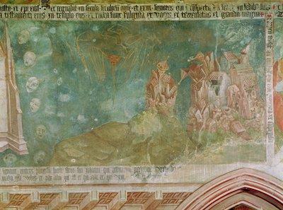 Apocalisse e distruzione di una città, dettaglio dalla Cappella della Madonna da Unbekannt Unbekannt